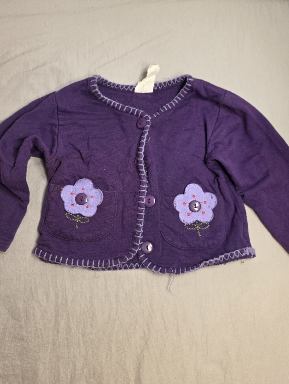 Vintage Purple Fleece Cardigan
